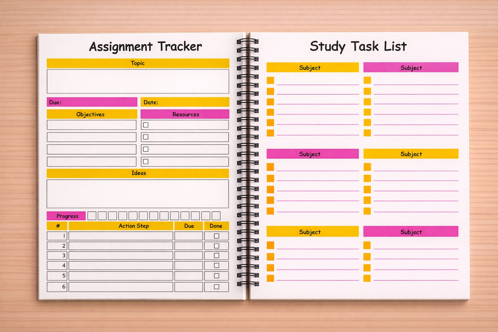 My ADHD School Planner Focus Plan and Make Progress Your Way Spiral Bound Notebook for Students