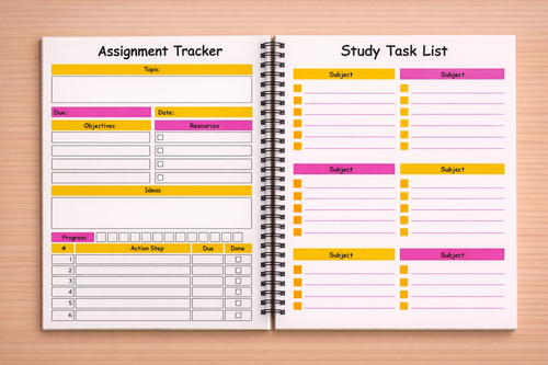My ADHD School Planner Focus Plan and Make Progress Your Way Spiral Bound Notebook for Students