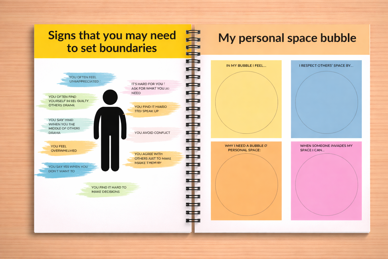 My Boundaries Workbook - Personal Development & Communication Skills Training Guide